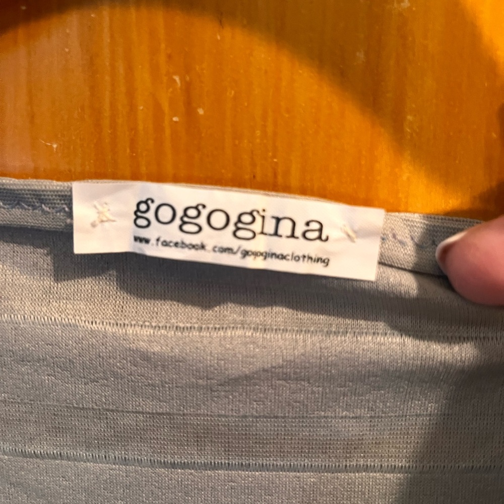 Gogogina by Gina Tyler Handmade Wearable Textile Art Gray/Silver Tunic Top 1980s - Picture 8 of 16